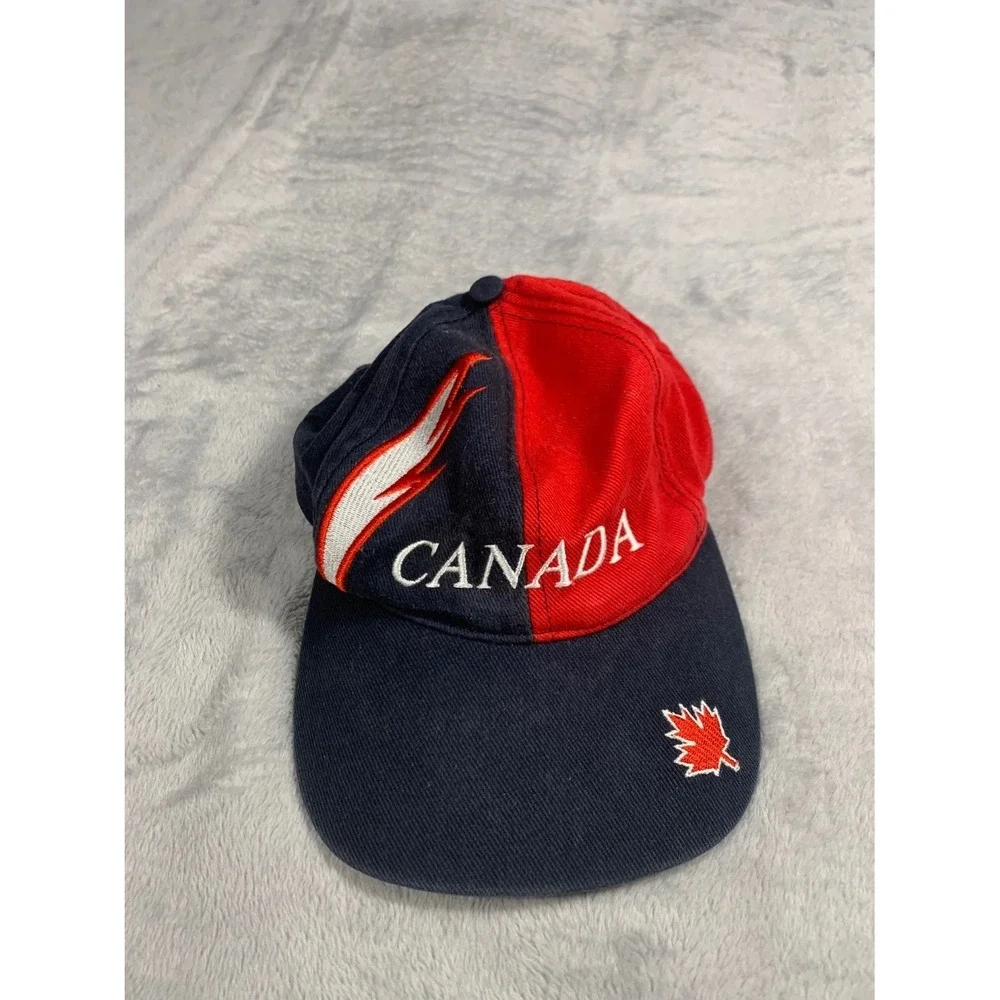 Souvenir Du Canada Flame Maple Leaf Mens OS Multicolor Hat Embroidered Graphic